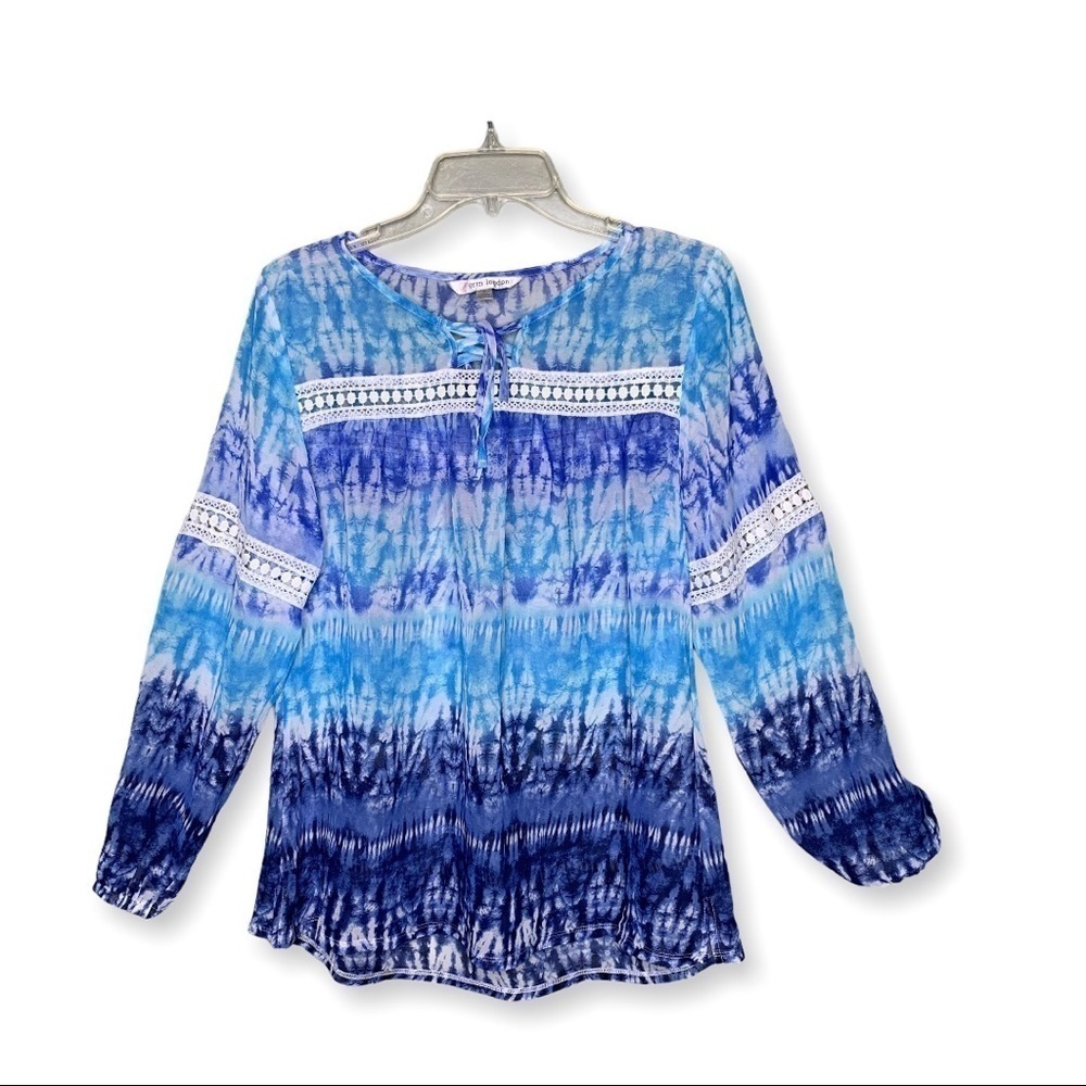 Erin London Sheer Tie Dye Blouse